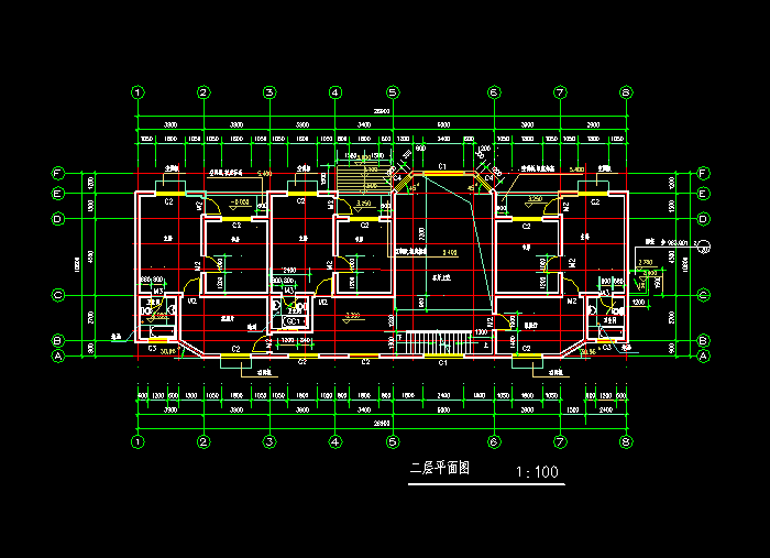 私人住宅CAD建筑施工圖紙1