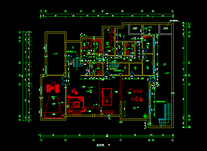 三層小別墅建筑設(shè)計(jì)CAD施工圖紙2