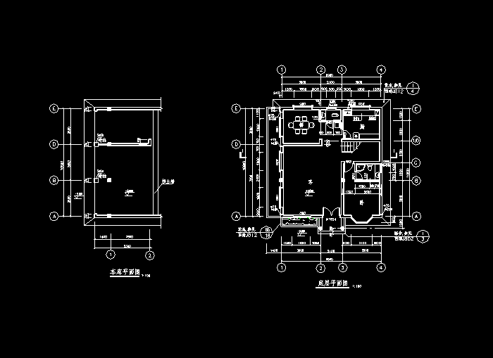 三層小別墅建筑設(shè)計(jì)CAD施工圖紙