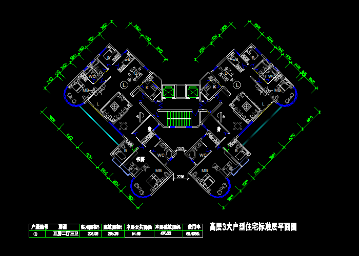 高層戶型CAD建筑施工圖紙