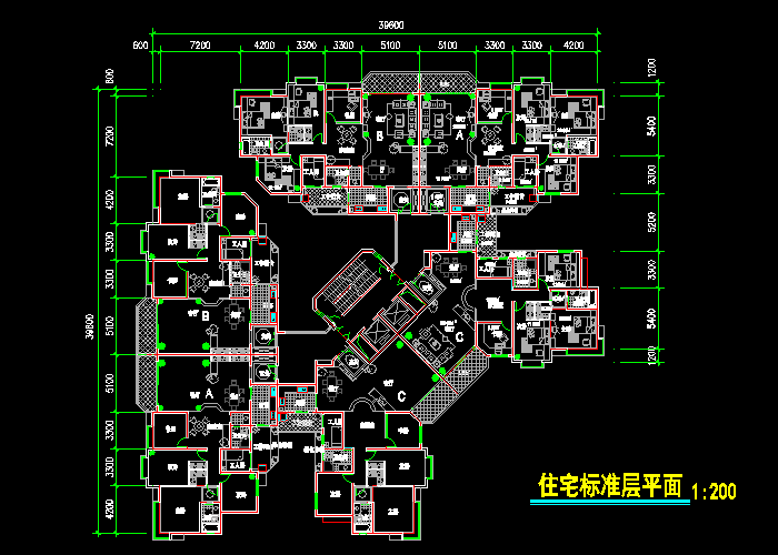 經(jīng)典戶型塔樓設計施工圖紙
