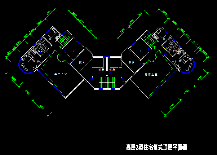 高層戶型CAD建筑施工圖紙