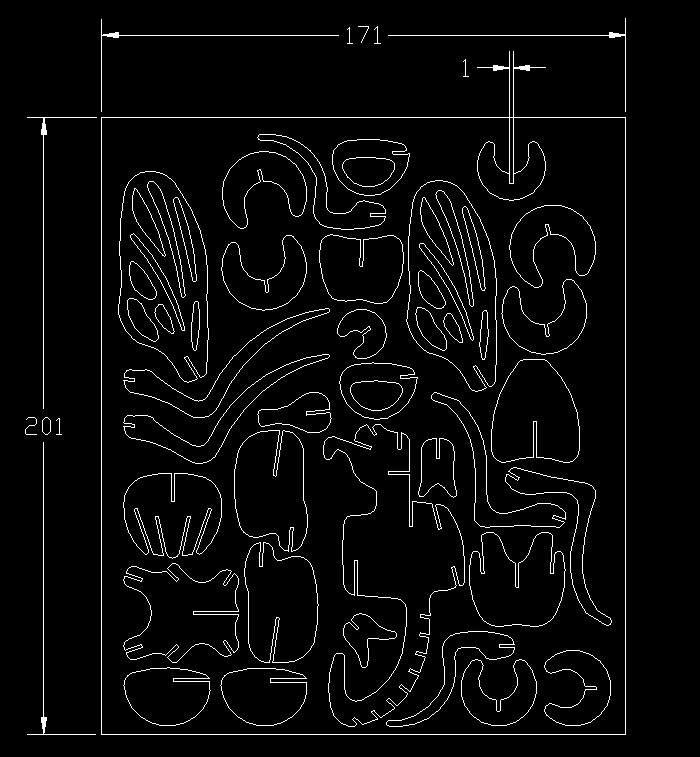 3D立體激光雕刻動物設計作品CAD施工圖2