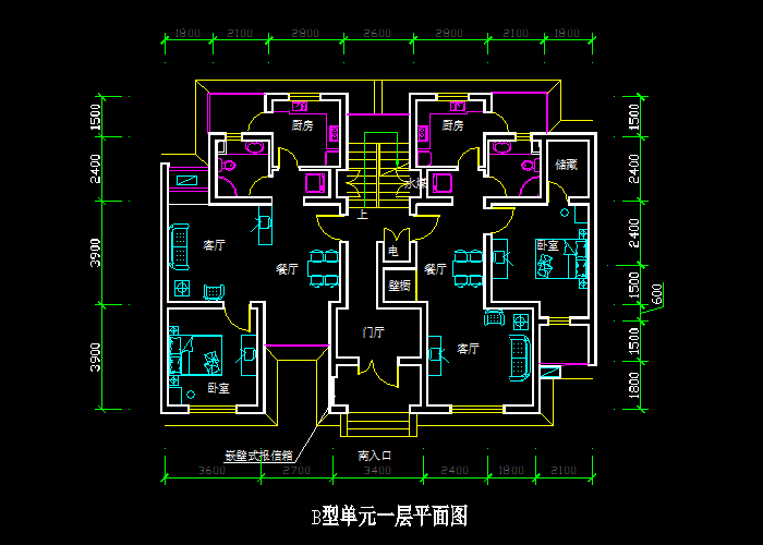32個(gè)住宅戶型平面圖紙