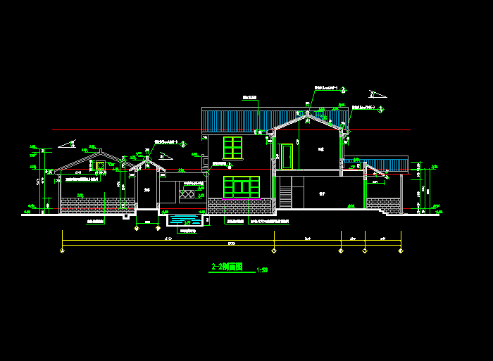 中國古典別墅建筑CAD施工圖6