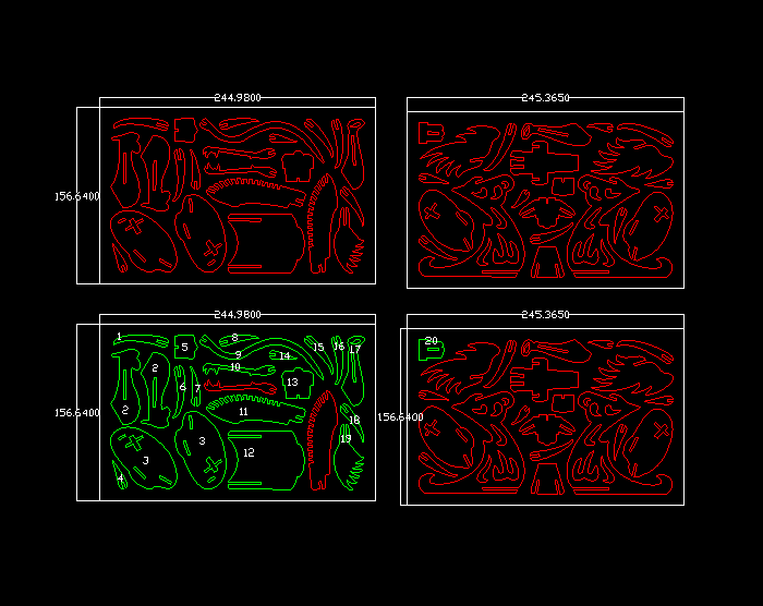 3D立體激光雕刻動物設計作品CAD施工圖6