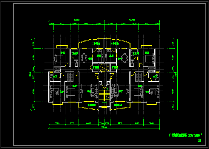 教師公寓戶型方案CAD設(shè)計(jì)圖紙