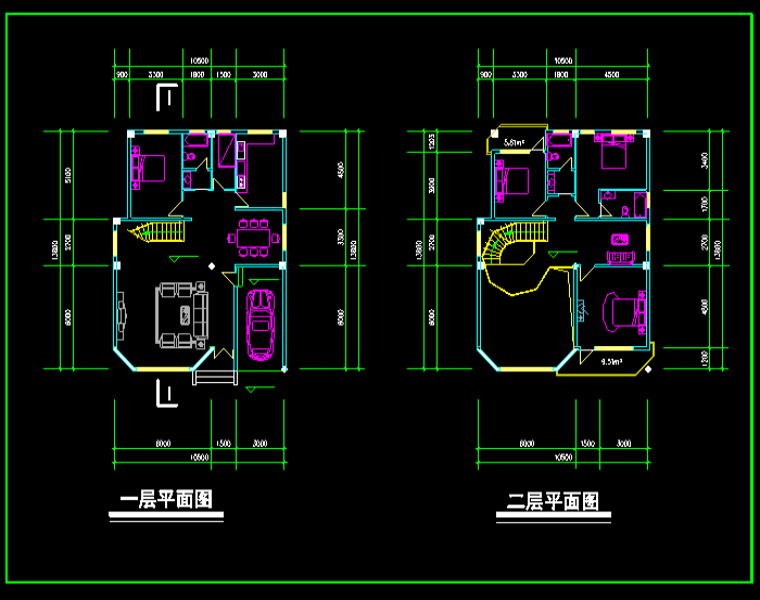 鄉(xiāng)村農(nóng)家樂別墅建筑CAD施工圖1