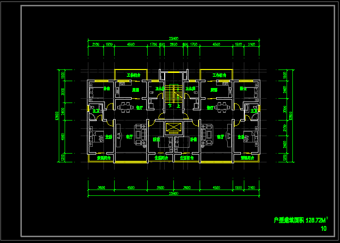 教師公寓戶型方案CAD設(shè)計(jì)圖紙