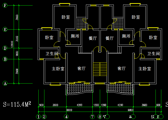 70種一梯兩戶戶型CAD圖紙