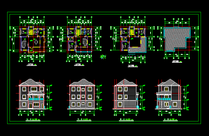 兩套小康住宅房CAD圖紙5