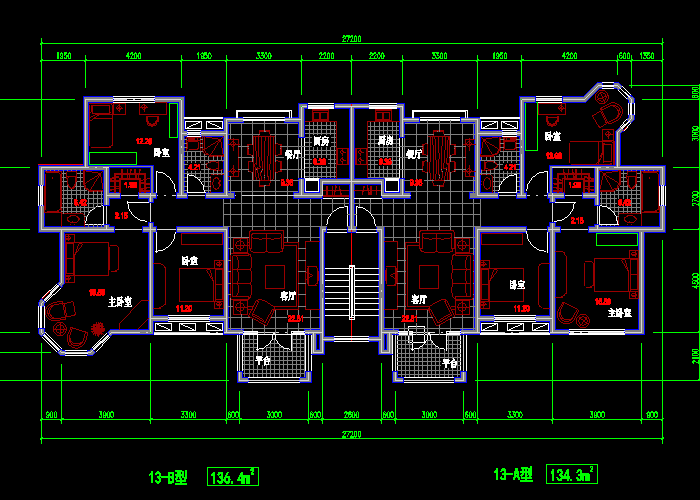 按面積分好類的住宅戶型CAD圖紙分享