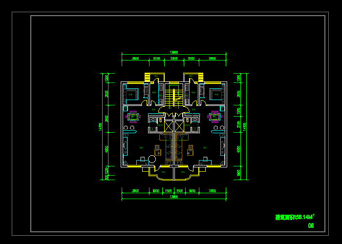 教師公寓戶型方案CAD設(shè)計(jì)圖紙