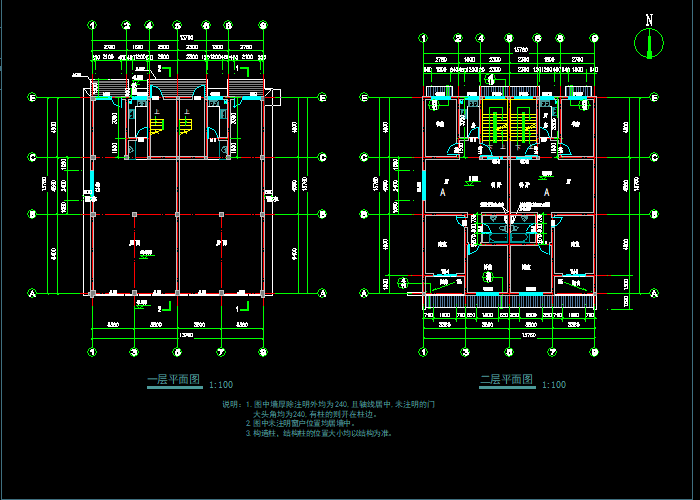 徽派三層民居建筑施工圖