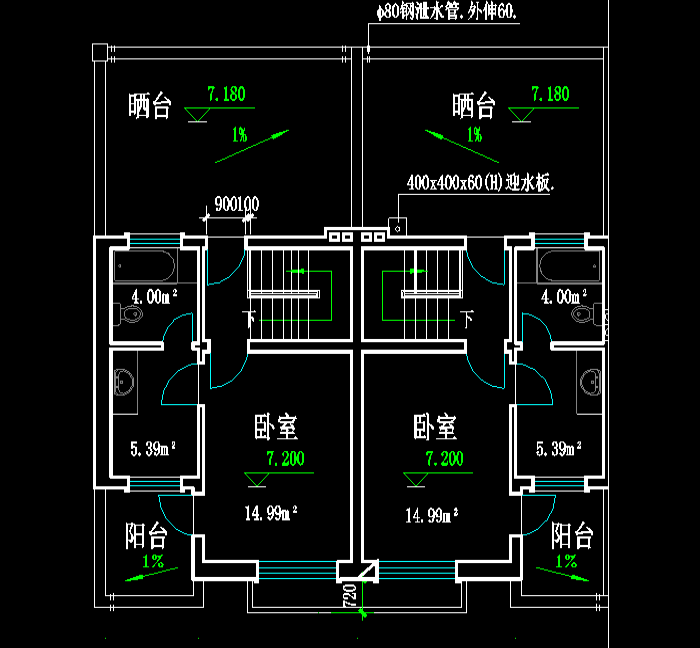 小型住宅樓室內(nèi)設(shè)計(jì)CAD圖紙
