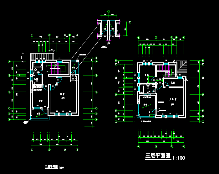 小區(qū)別墅建筑設(shè)計(jì)CAD圖紙