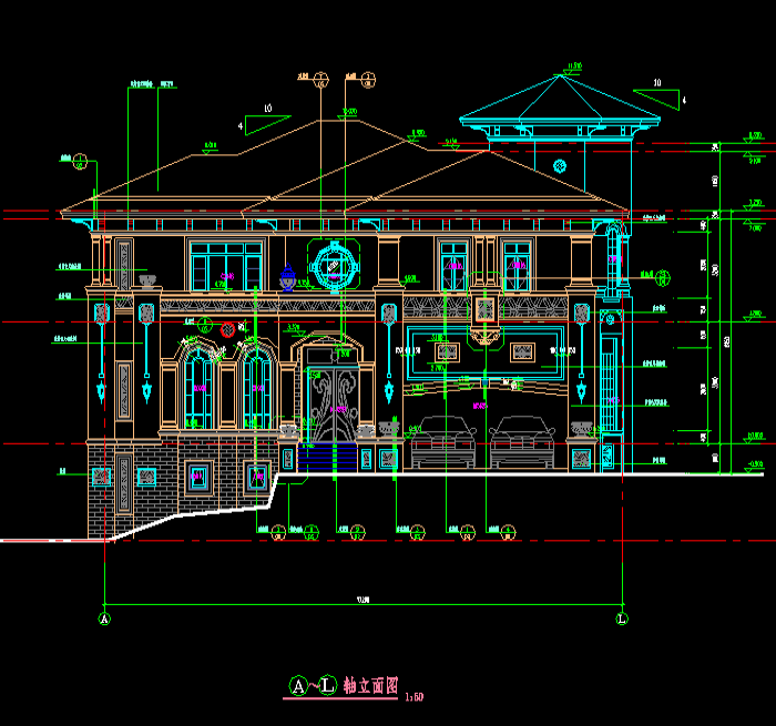 農(nóng)村新型別墅建筑CAD施工圖