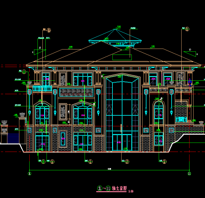 農(nóng)村新型別墅建筑CAD施工圖