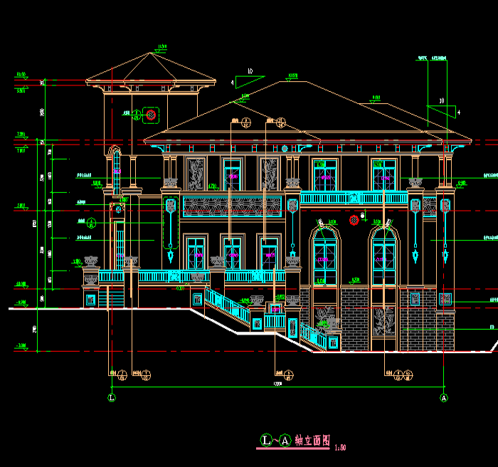 農(nóng)村新型別墅建筑CAD施工圖