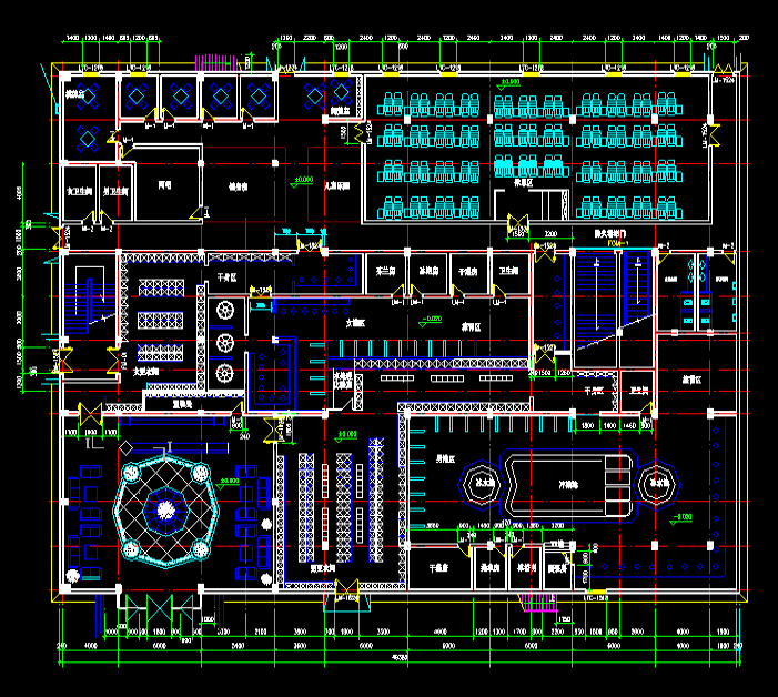休閑中心娛樂(lè)設(shè)施建筑施工圖