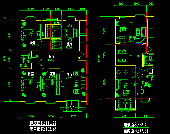 多層住宅樓CAD施工圖