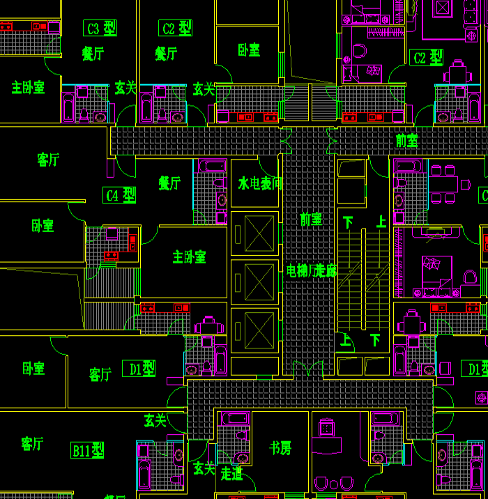 多戶房屋室內(nèi)裝修設(shè)計(jì)圖